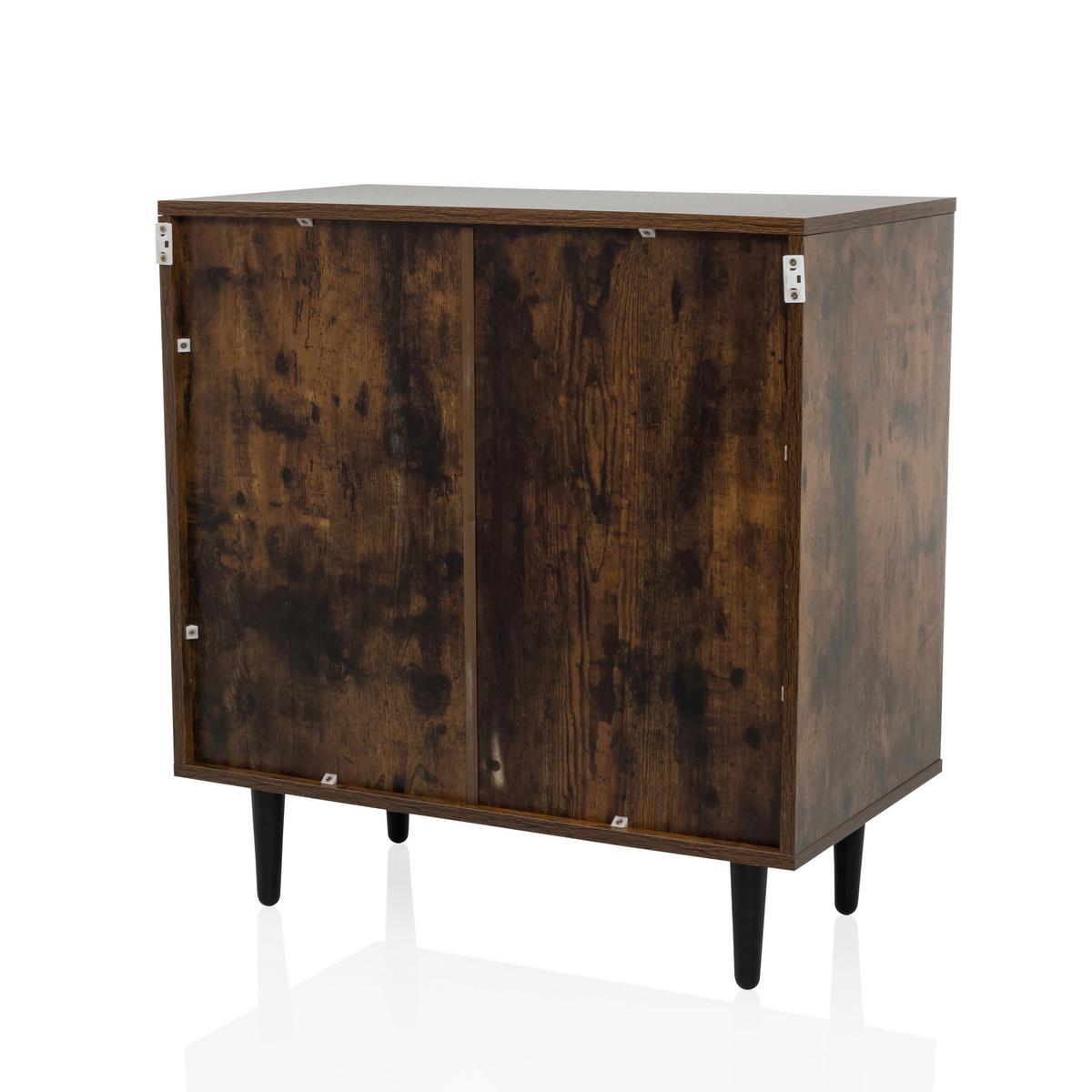 Komoda Lykkja, Rjava, Črna - črna/barve hrasta, Moderno, leseni material/les (72/77/39,5cm) - MID.YOU