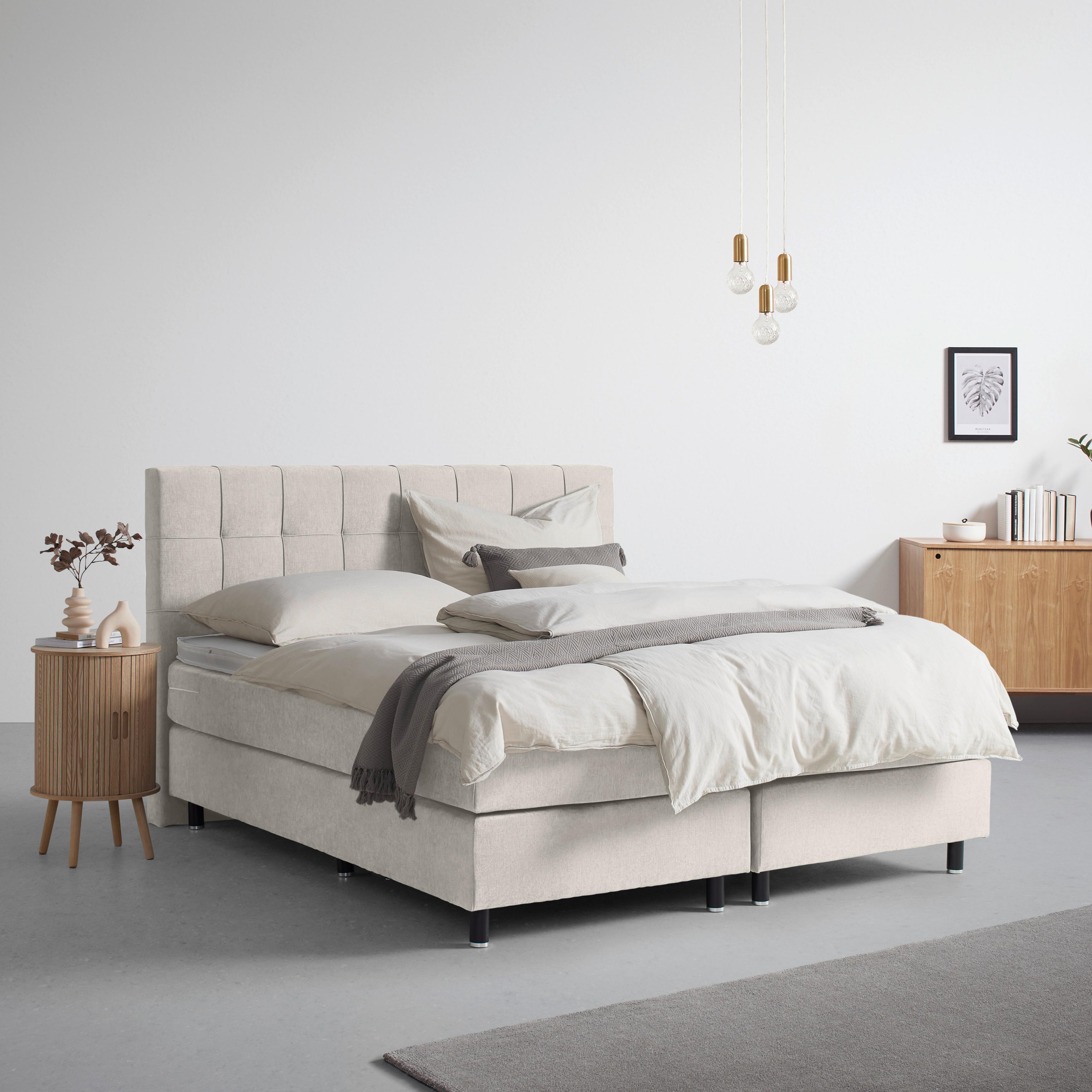 Boxspringbett Primo Beige ca. 180x200cm - Beige, KONVENTIONELL, Holz/Holzwerkstoff (180/200cm) - Premium Living