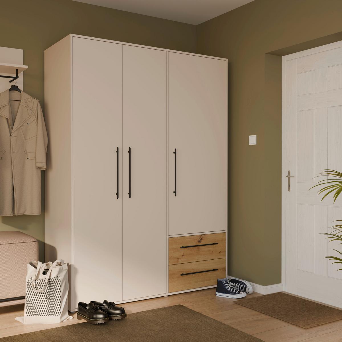 Ormar S Klasičnim Vratima Mokkaris - boje hrasta/boje pijeska, Konvencionalno, drvni materijal/plastika (144,4/200,1/58,8cm)