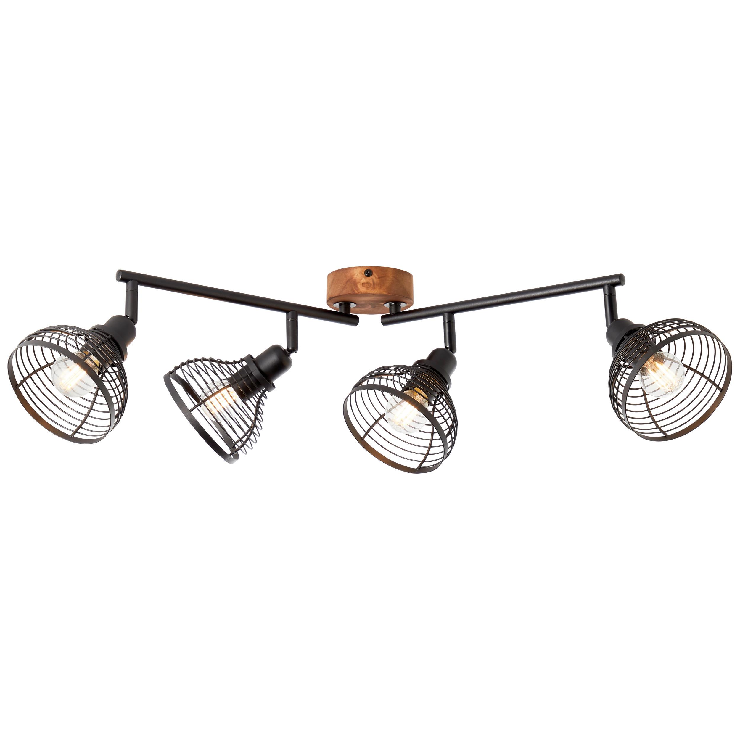 Strahler Avia Braun/Schwarz max. 40 Watt - Schwarz/Braun, Natur, Holz/Metall (22/70/12cm) - Brilliant