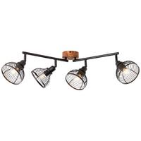 Strahler Avia Braun/Schwarz max. 40 Watt - Schwarz/Braun, Natur, Holz/Metall (22/70/12cm) - Brilliant
