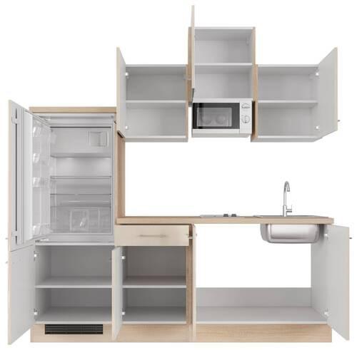 Kuhinjski Blok Z Aparati Nepal, Kašmir, Barva Hrasta - barve nerjavečega jekla/kašmir, Moderno, kovina/leseni material (210cm) - FlexWell