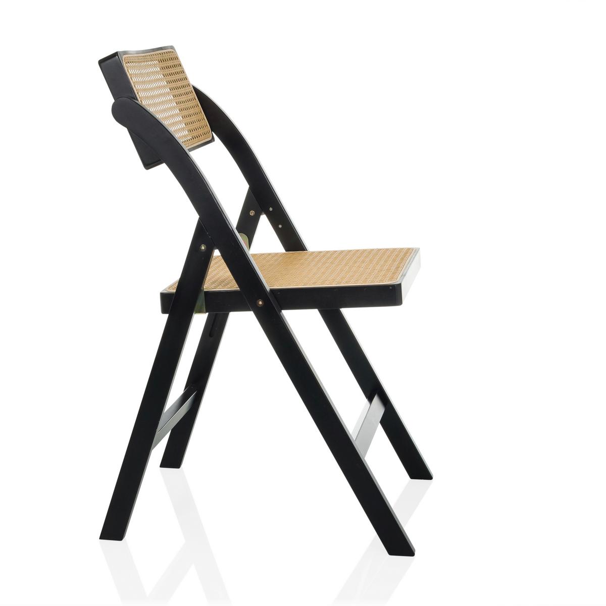 Zložljiv Stol Tudela Bamboo, Črna, Rjava - črna/rjava, Moderno, les (45,5/83,5/45cm) - Gardenson