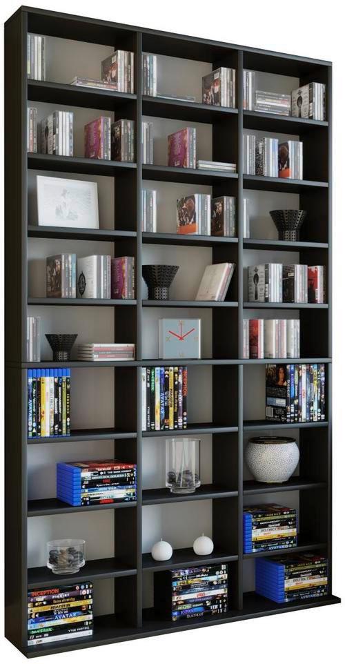 Standregal Megosa Maxi Schwarz - Schwarz, KONVENTIONELL, Holzwerkstoff (102/183/18 (23)cm) - MID.YOU