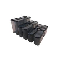 ZESTAW POJEMNIKÓW KUCHENNYCH DSY4X - antracytowy, Basics, tworzywo sztuczne (19/24/9cm)