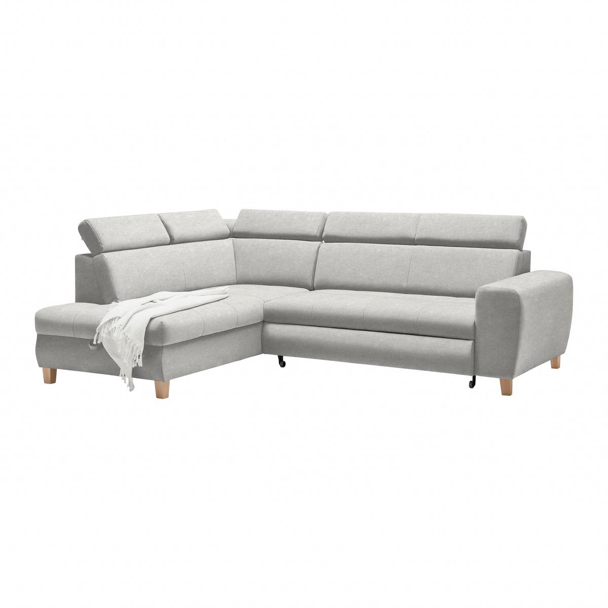 Ecksofa Lugo Hellgrau - Hellgrau, MODERN, Holz/Kunststoff (205/98/266cm) - Mömax