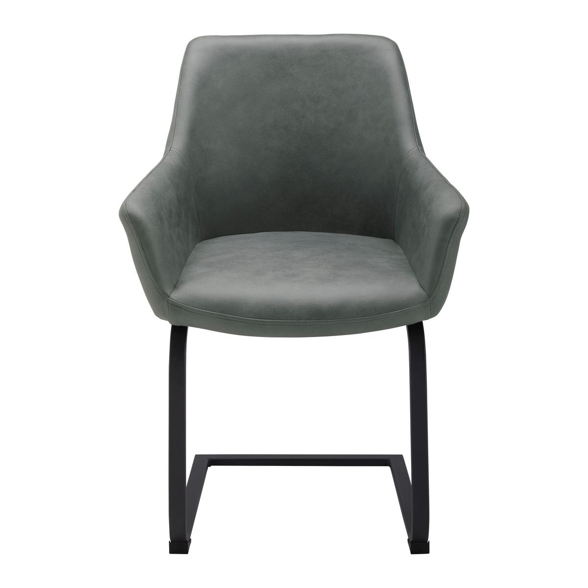 Schwingstuhl Pria Grün Mikrofaser Gepolstert - Schwarz/Grün, MODERN, Holz/Textil (61/85/62cm) - Bessagi Home