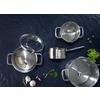 SET DE CASSEROLES SILVER LINE - clair/couleur inox, KONVENTIONELL, verre/métal - Gourmesto