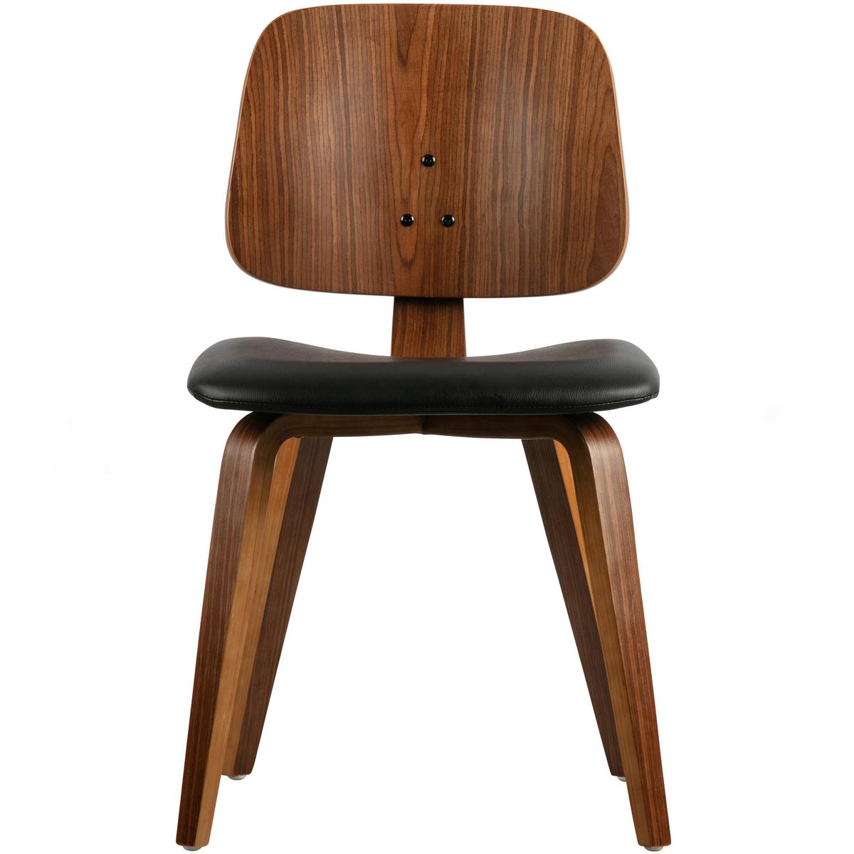 Stuhl Classic Lederlook Walnussfarben/Schwarz - Walnussfarben/Schwarz, MODERN, Holz/Textil (48/81/50cm) - Livetastic