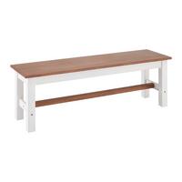 ŁAWKA ALESSANDRA - biały/kolor sosnowy, Modern, drewno (140/40/45cm) - Bessagi Home