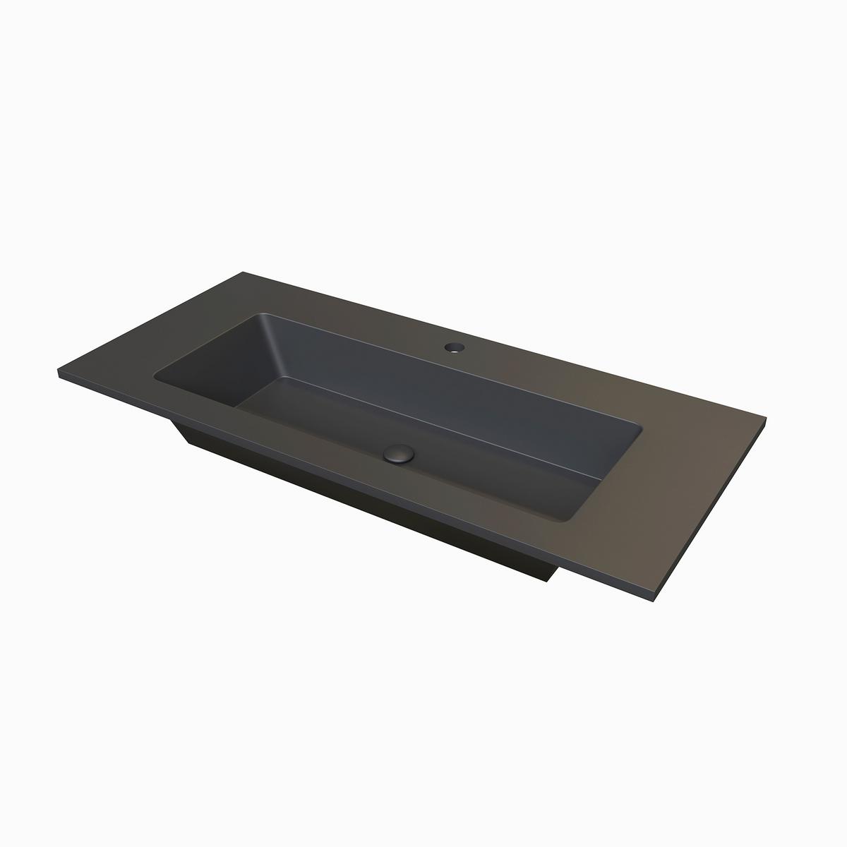 Umivaonik Cellini - crna, Moderno, prirodni materijali (101/46cm)