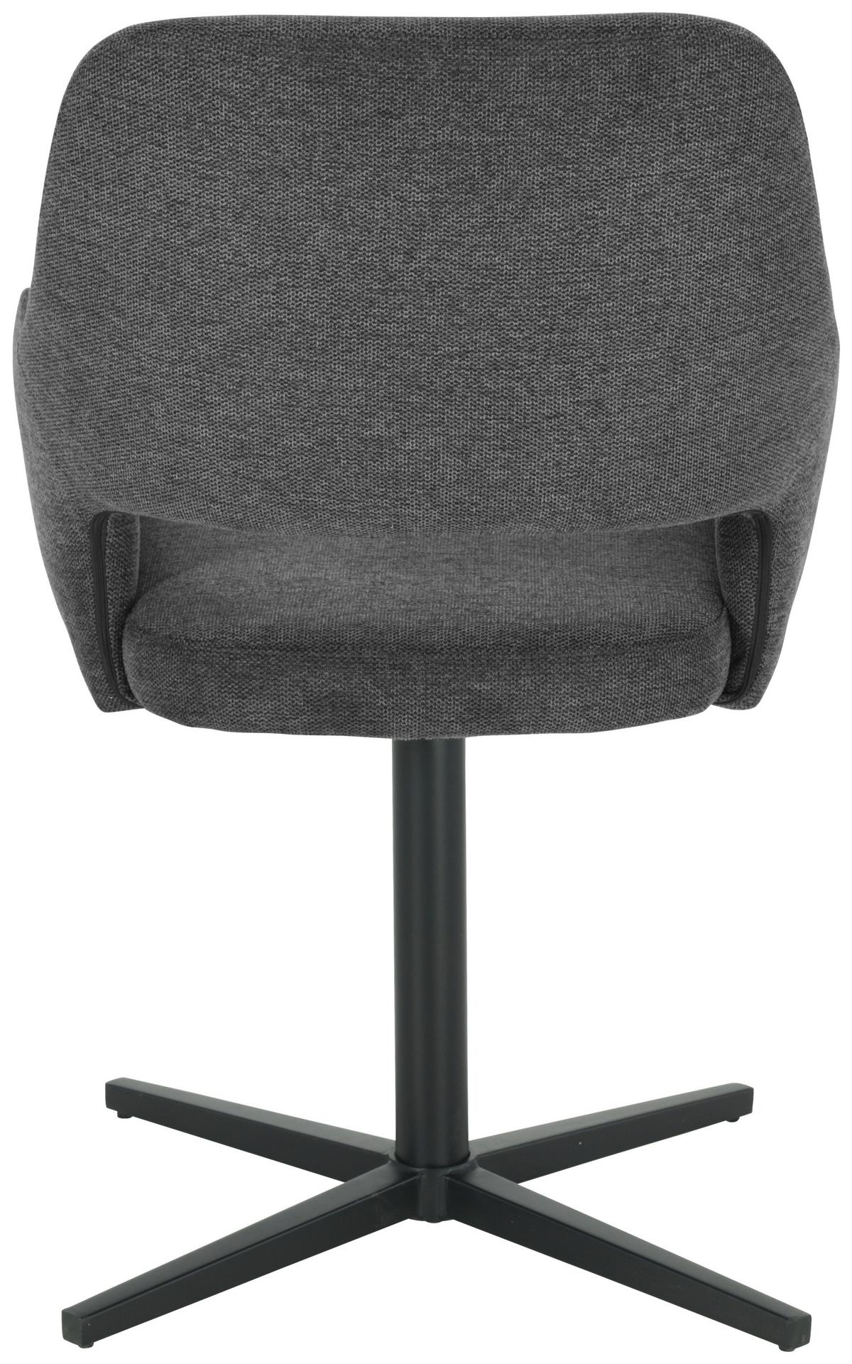 Naslanjač Salin, Siva - temno siva/črna, Trend, kovina/tekstil (56/86/63cm)