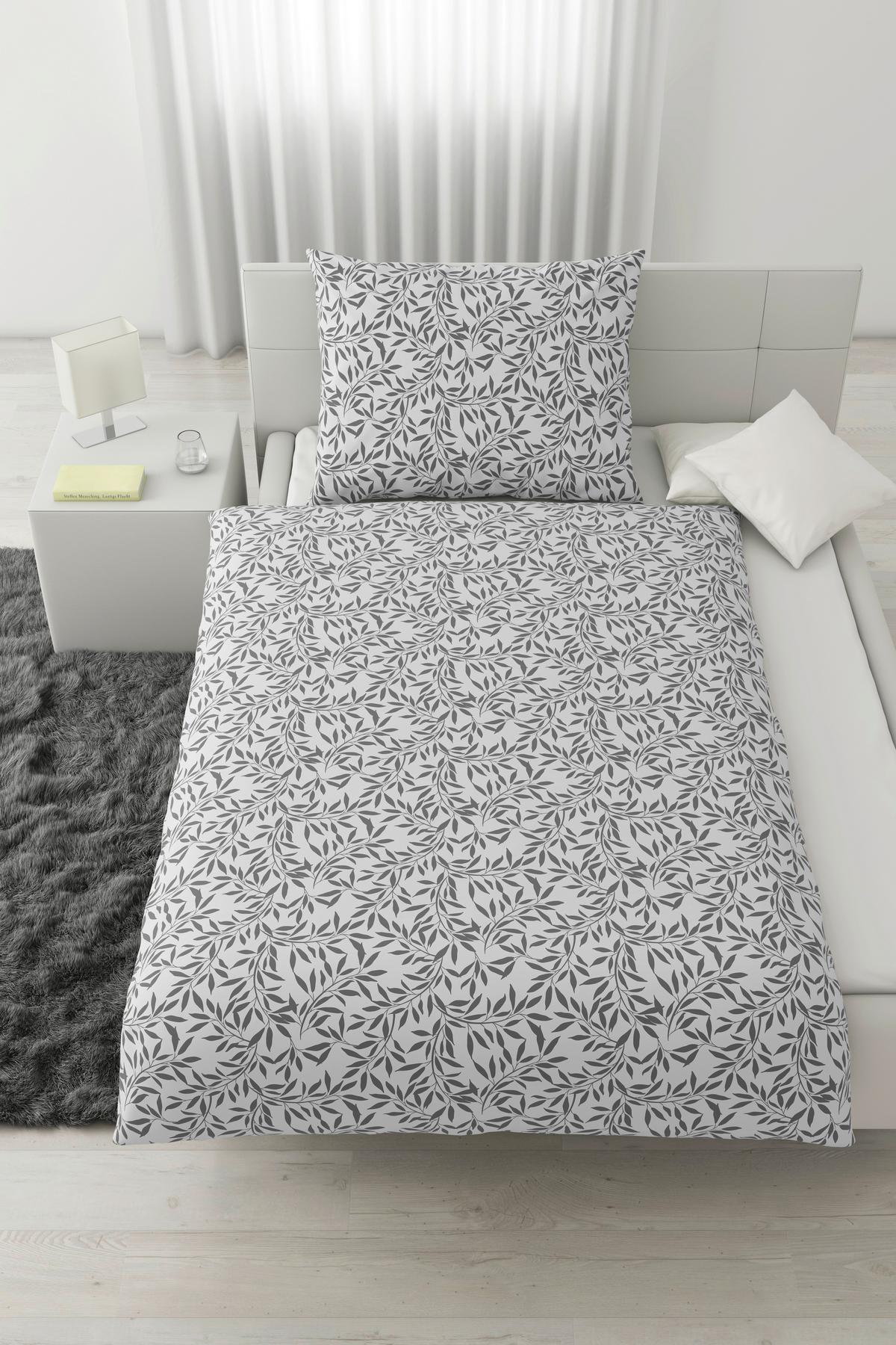 Ágyneműhuzat-garnitúra Tiffany - fehér/szürke, Konventionell, textil (140/200cm) - Modern Living