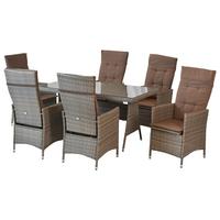 GARTENSET VALENCIA - Beige/Grau, MODERN, Kunststoff/Textil (180/147/183cm) - Gardenson