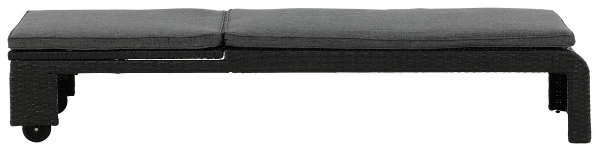 Sonnenliege London ca. 60x32x196 cm Schwarz - Schwarz, KONVENTIONELL, Kunststoff (60/32/196cm) - Gardenson