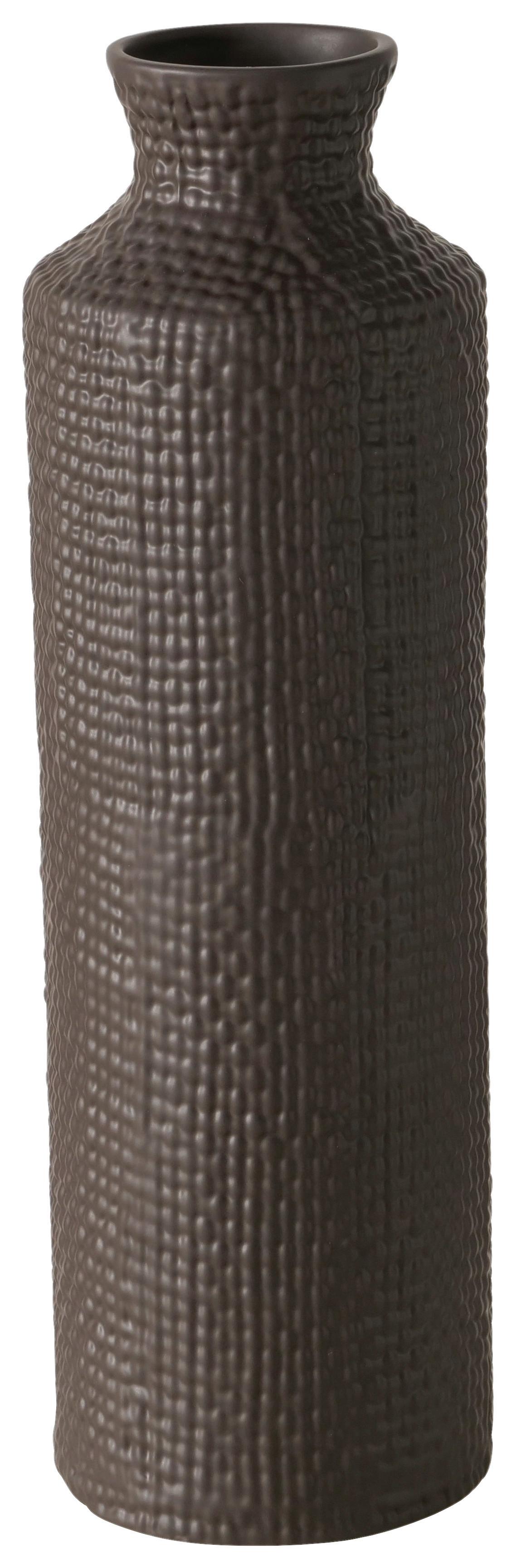 Vase Rope II Dunkelbraun - Dunkelbraun, Basics, Keramik (13,5/41,5cm) - Mömax