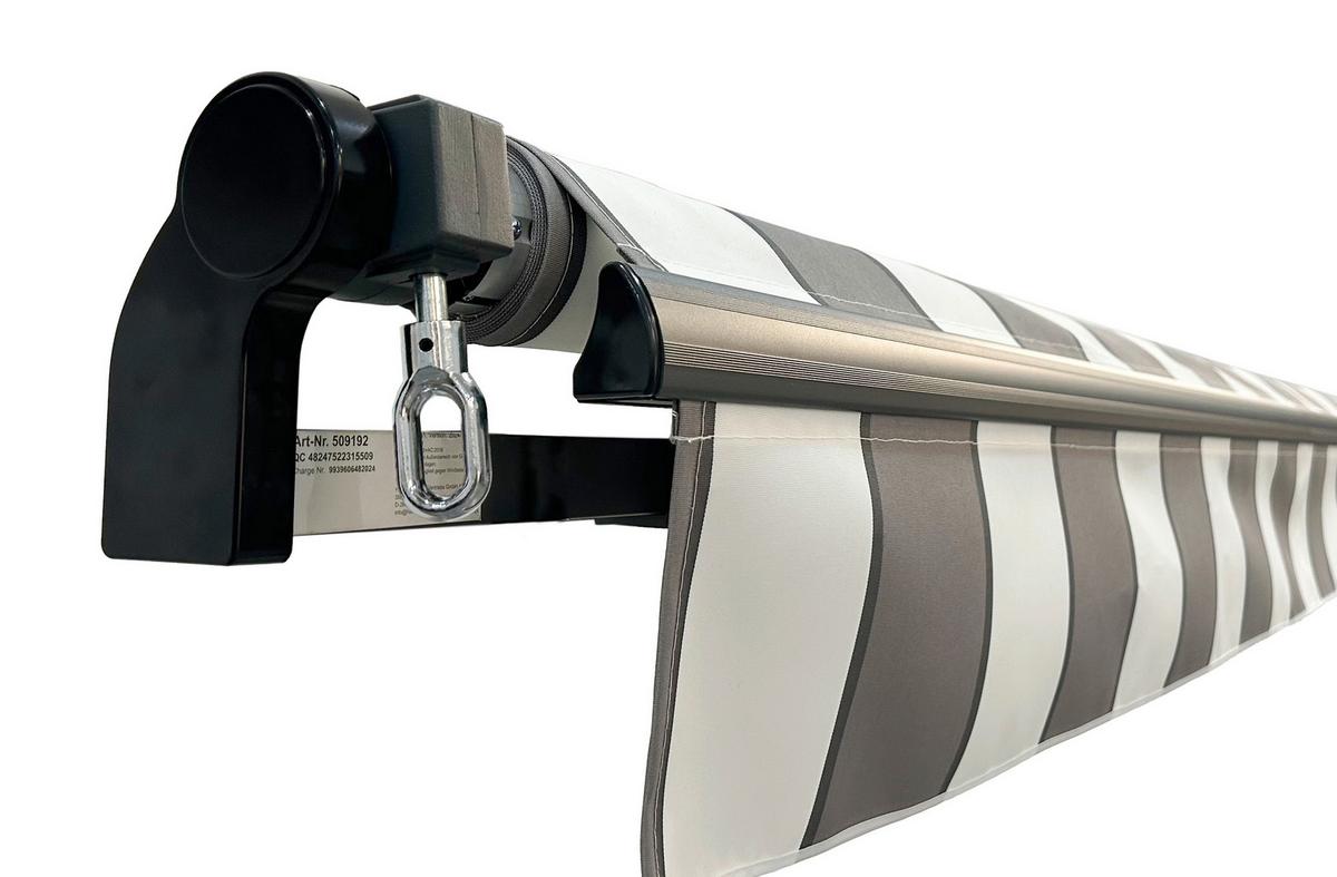 MARKISE MARKISE,GRAU-WEIß, 300X200CM - Anthrazit/Schwarz, MODERN, Kunststoff/Metall (295/20/200cm) - Gardenson
