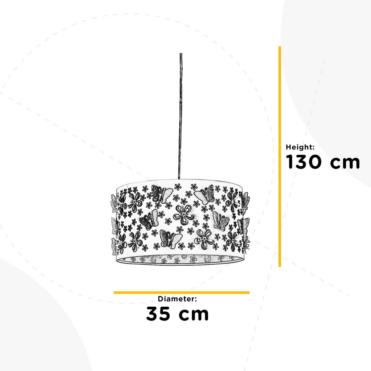 Kinderhängeleuchte Titilla Weiß/Flieder max. 22 Watt - Flieder/Weiß, LIFESTYLE, Textil/Metall (35/130cm)