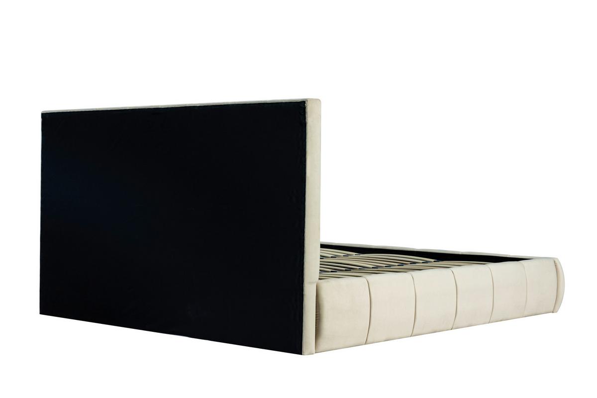 Oblazinjena Postelja Damast, Bež, 180x200cm - črna/bež, Design, kovina/umetna masa (195/110/223cm) - Livetastic