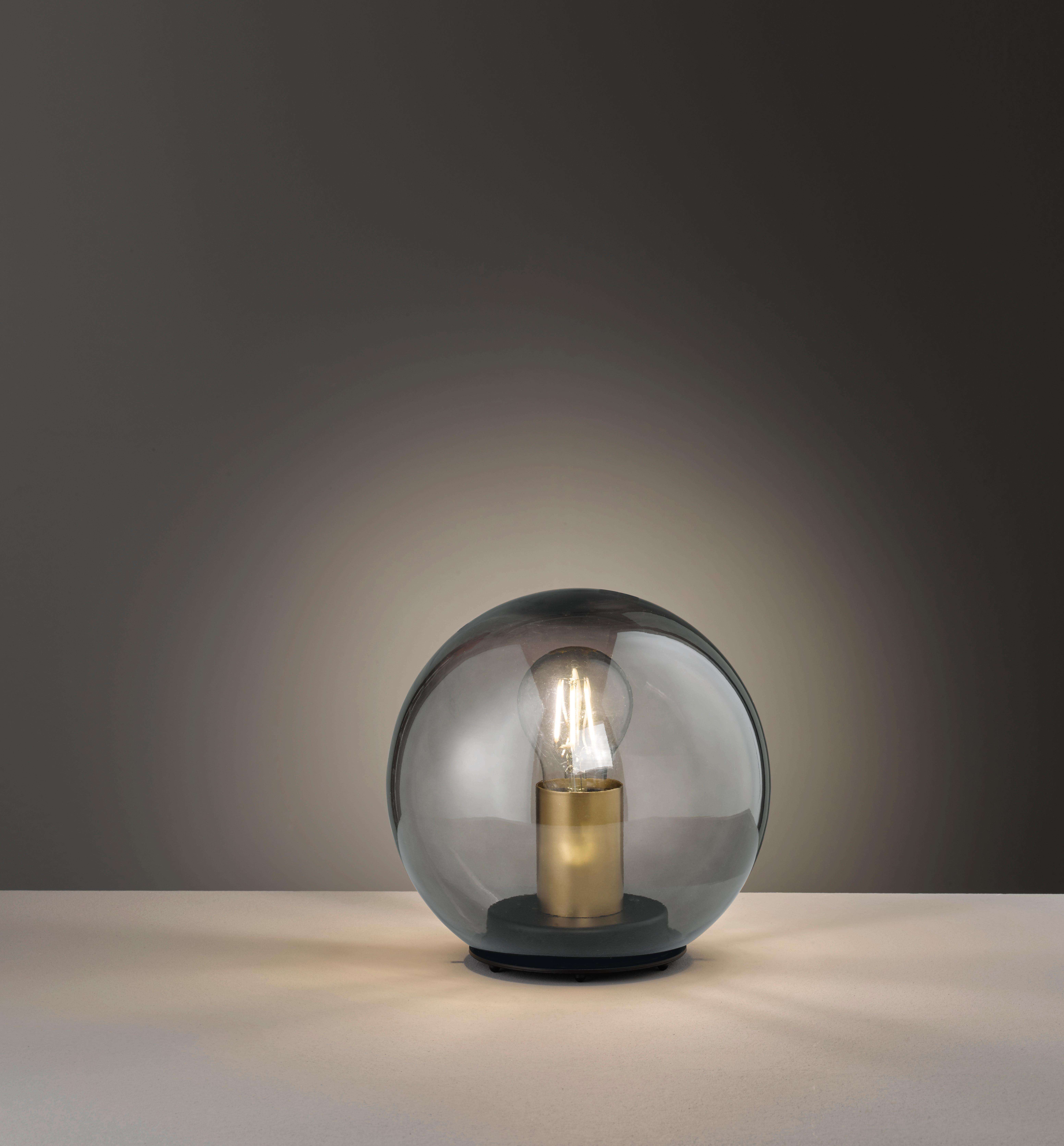 LAMPA STOŁOWA 50280 DINI - kolor mosiężny/przejrzysty, Design, metal/szkło (20cm) - Fischer & Honsel