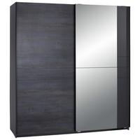 Schiebetürenschrank Stripe ca. 180x198 cm Graphitfarben - Schwarz/Graphitfarben, MODERN, Holz/Holzwerkstoff (180/198/64cm) - MID.YOU