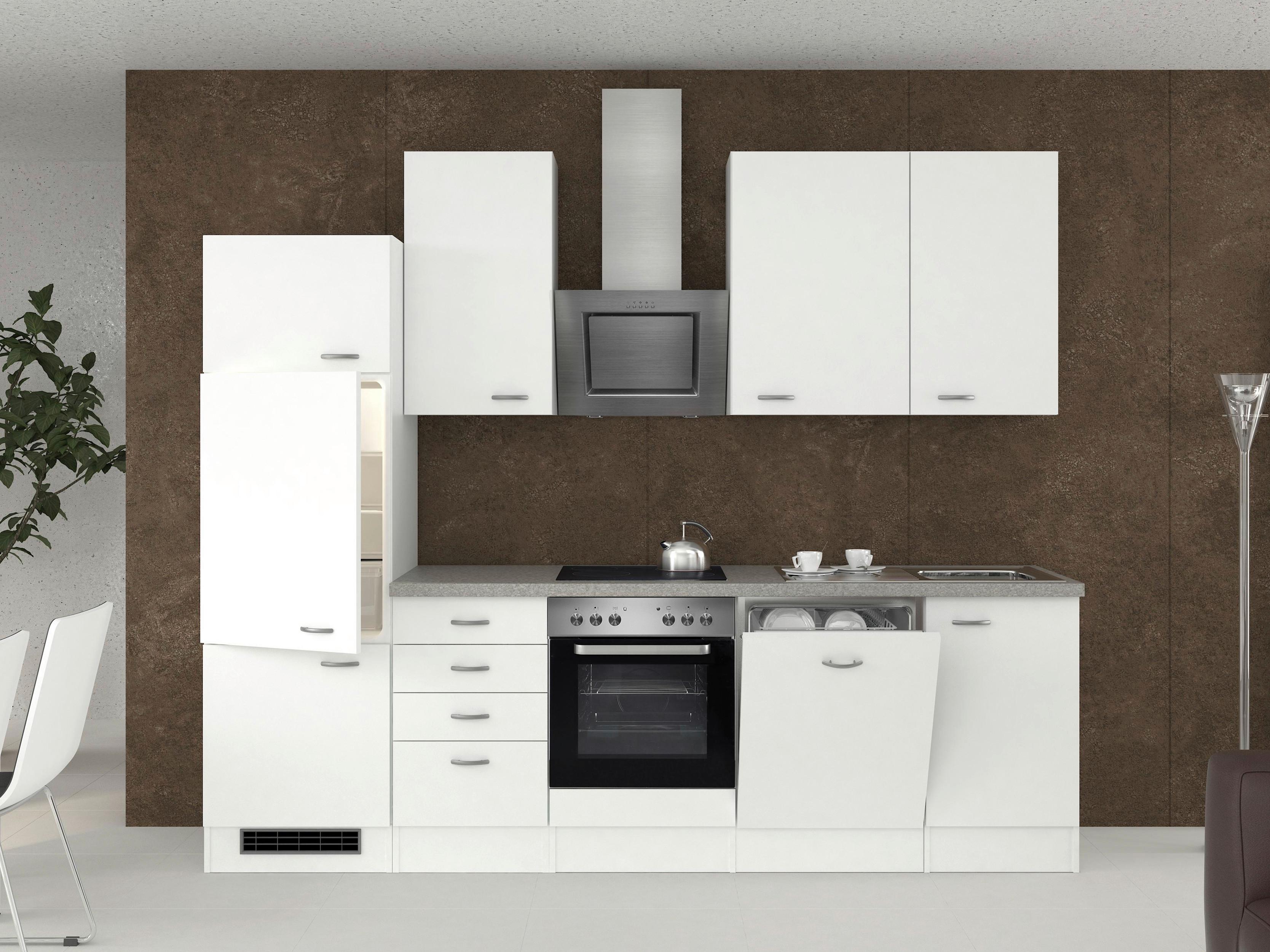 Kuhinjski Blok Z Aparati Wito, Bela - barve nerjavečega jekla/bela, Moderno, umetna masa/leseni material (280cm) - FlexWell