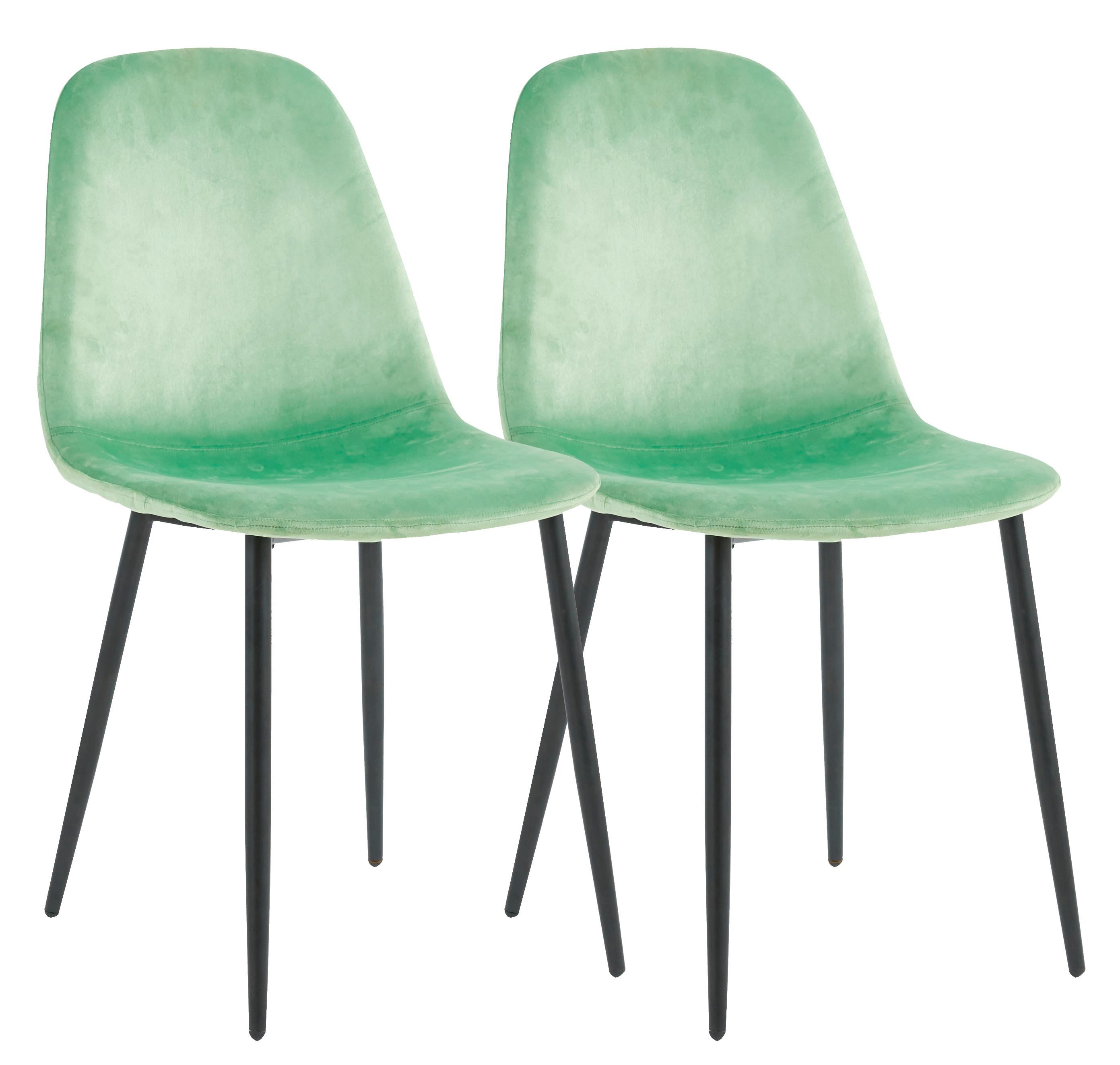 SET DE CHAISES FIOLO - noir/vert menthe, Design, métal/matériau de bois (41/84/44cm) - MID.YOU
