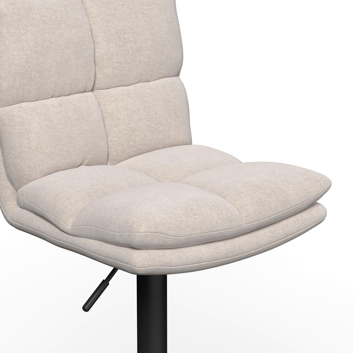Barhocker Caja Creme Struktur Gepolstert - Creme/Schwarz, MODERN, Holz/Textil (47/87-107/49cm) - Bessagi Home