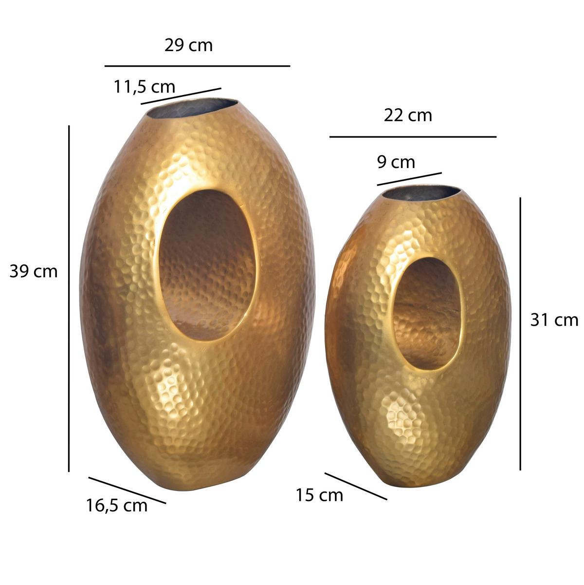 VASE WL7.188 - Goldfarben, Design, Metall (29/39/16,5cm) - Livetastic