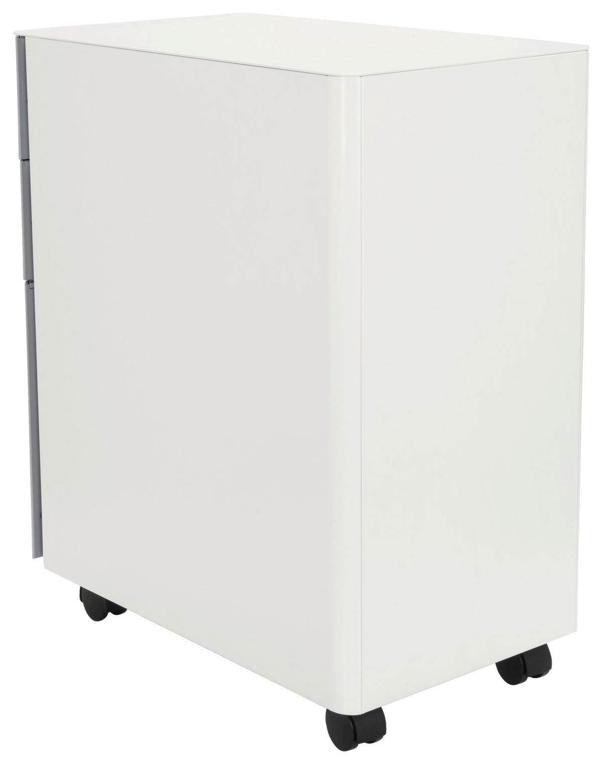 Predalnik Na Kolescih Color I, Bela, Siva - siva/bela, Moderno, kovina/umetna masa (30/59/50cm) - MID.YOU