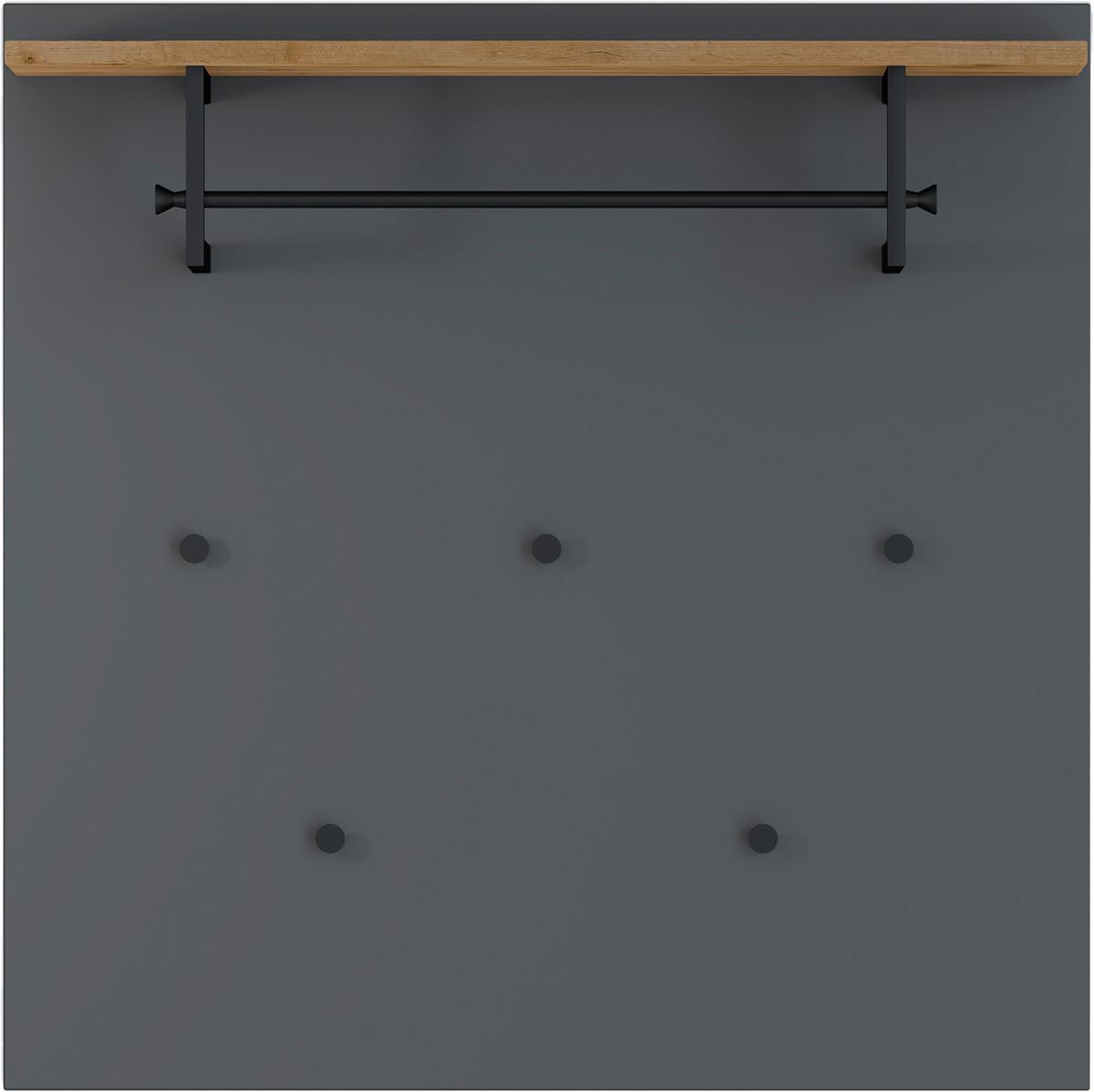 PANEL DO PRZEDPOKOJU MOON - kolor dębowy/antracytowy, Design, materiał drewnopochodny/metal (88/88/29cm) - Dieter Knoll