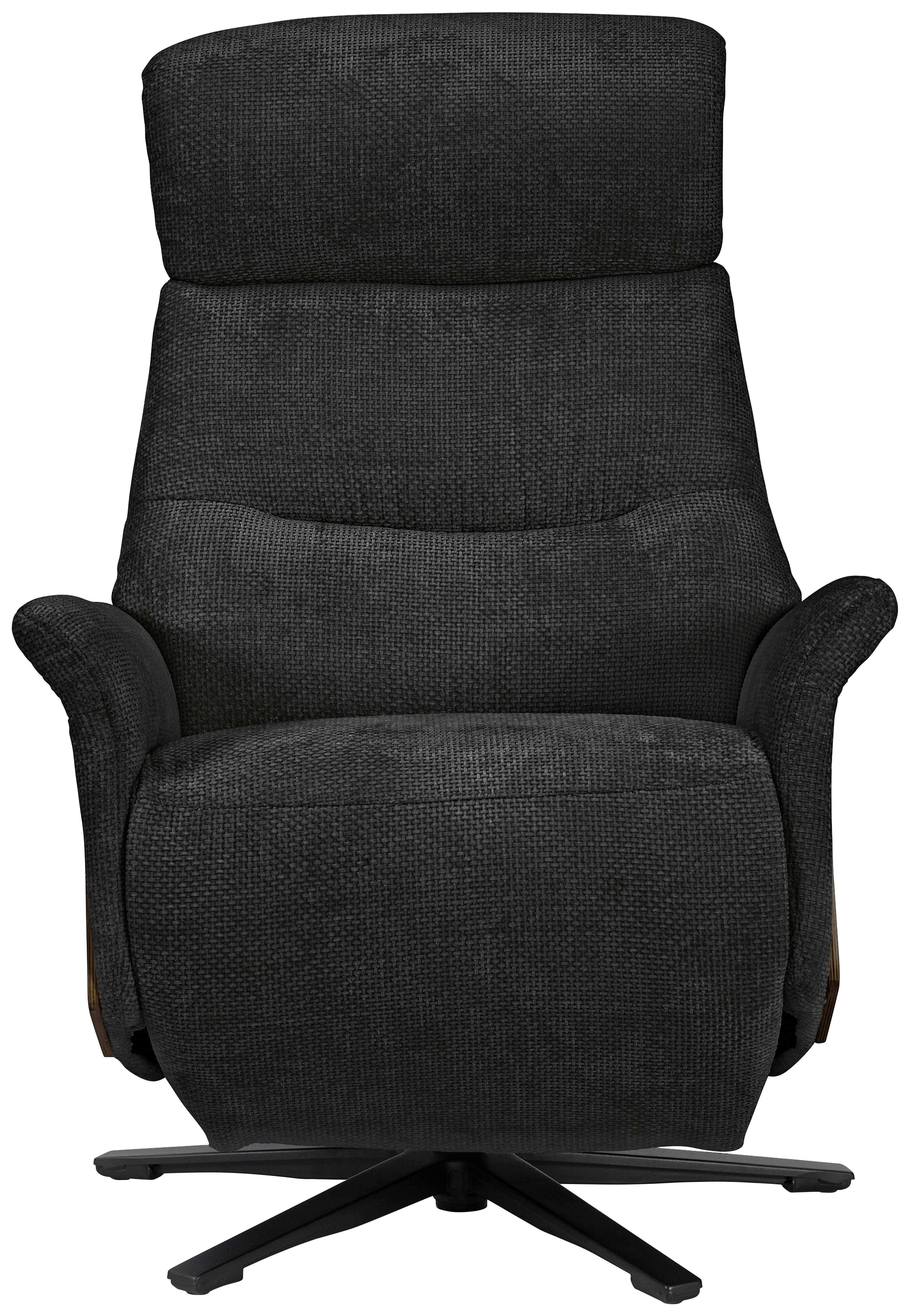 Tv Fotelj Rio - črna/barva oreha, Moderno, kovina/tekstil (75/106/87cm)