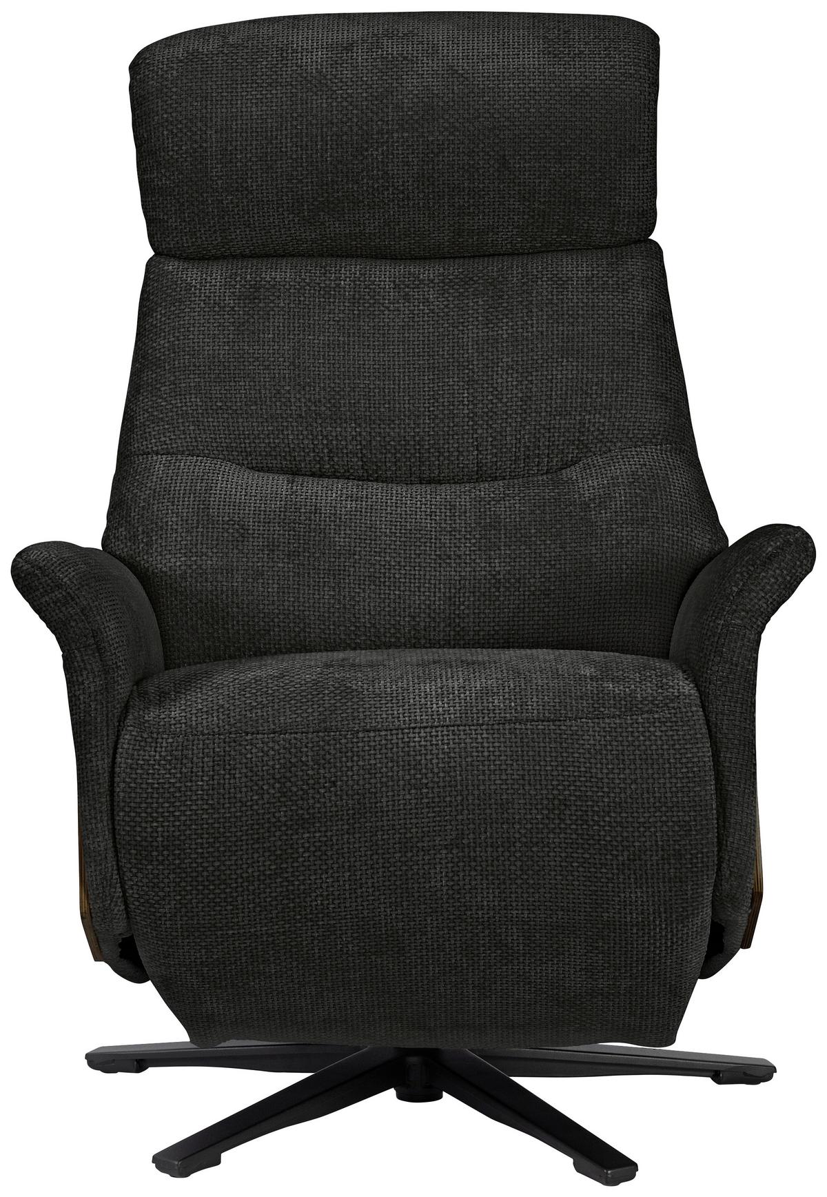 Tv Fotelj Rio - črna/barva oreha, Moderno, kovina/tekstil (75/106/87cm)
