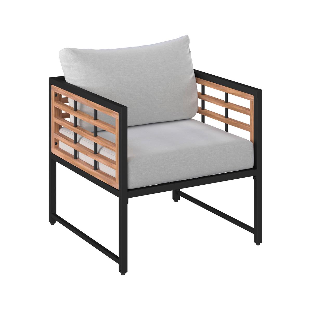 FOTEL TARASOWY ARGOS - Modern, metal/drewno (65/67,5/63,5cm) - Ambia Garden