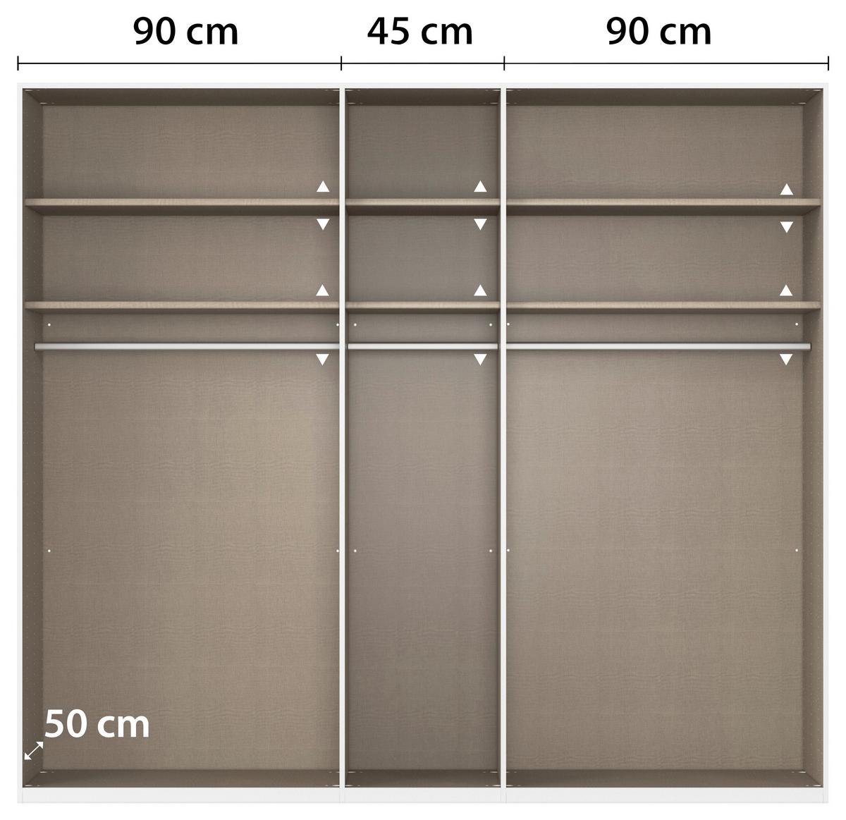 Ormar S Klasičnim Vratima Alabama - siva/srebrne boje, Moderno, drvni materijal/metal (226/229/54cm) - Modern Living