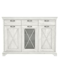 Vitrină KASHMIR - alb, Konventionell, material pe bază de lemn (177,7/127,7/48,3cm) - Premium Living