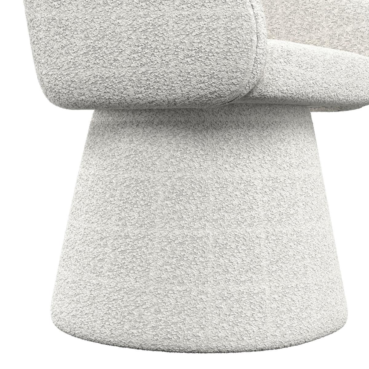 Armlehnstuhl Maia Weiß Chenille Drehbar Gepolstert - Weiß, MODERN, Textil/Metall (60/84,5/59cm) - Bessagi Home