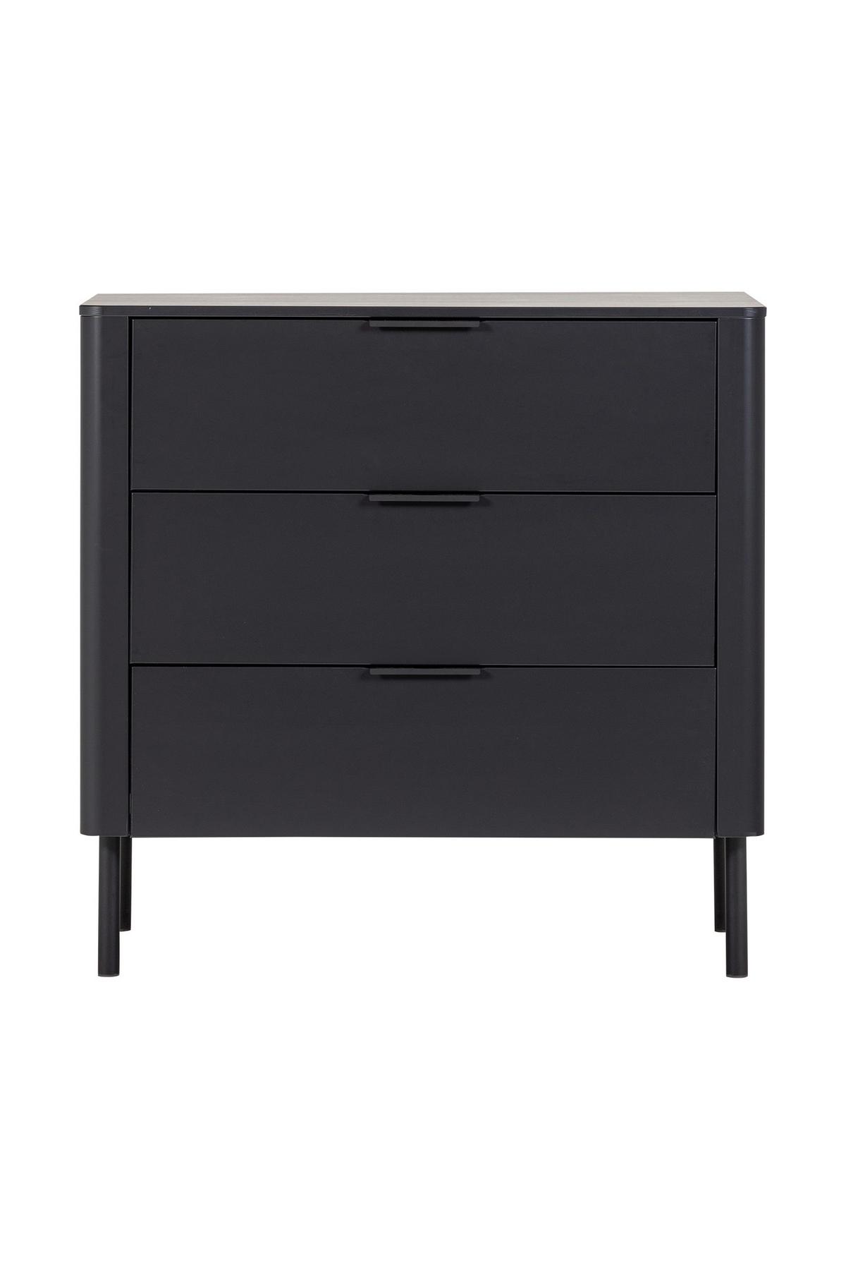 Kommode Gunnar Schwarz B: 94 cm - Schwarz, Design, Holz/Metall (94/93/52cm) - Livetastic