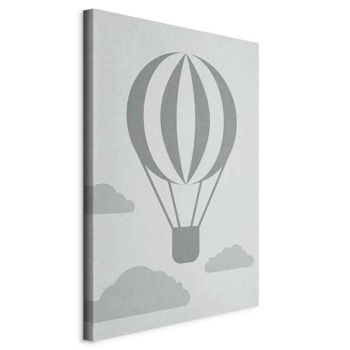 Slika Na Platnu Baloon Travel - temno siva/svetlo siva, Basics, tekstil/leseni material (40/60/1,2cm) - artgeist