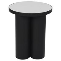 Măsuță de cafea LYON -TREND- - alb/negru, Modern, metal/piatră (41/50cm) - Premium Living