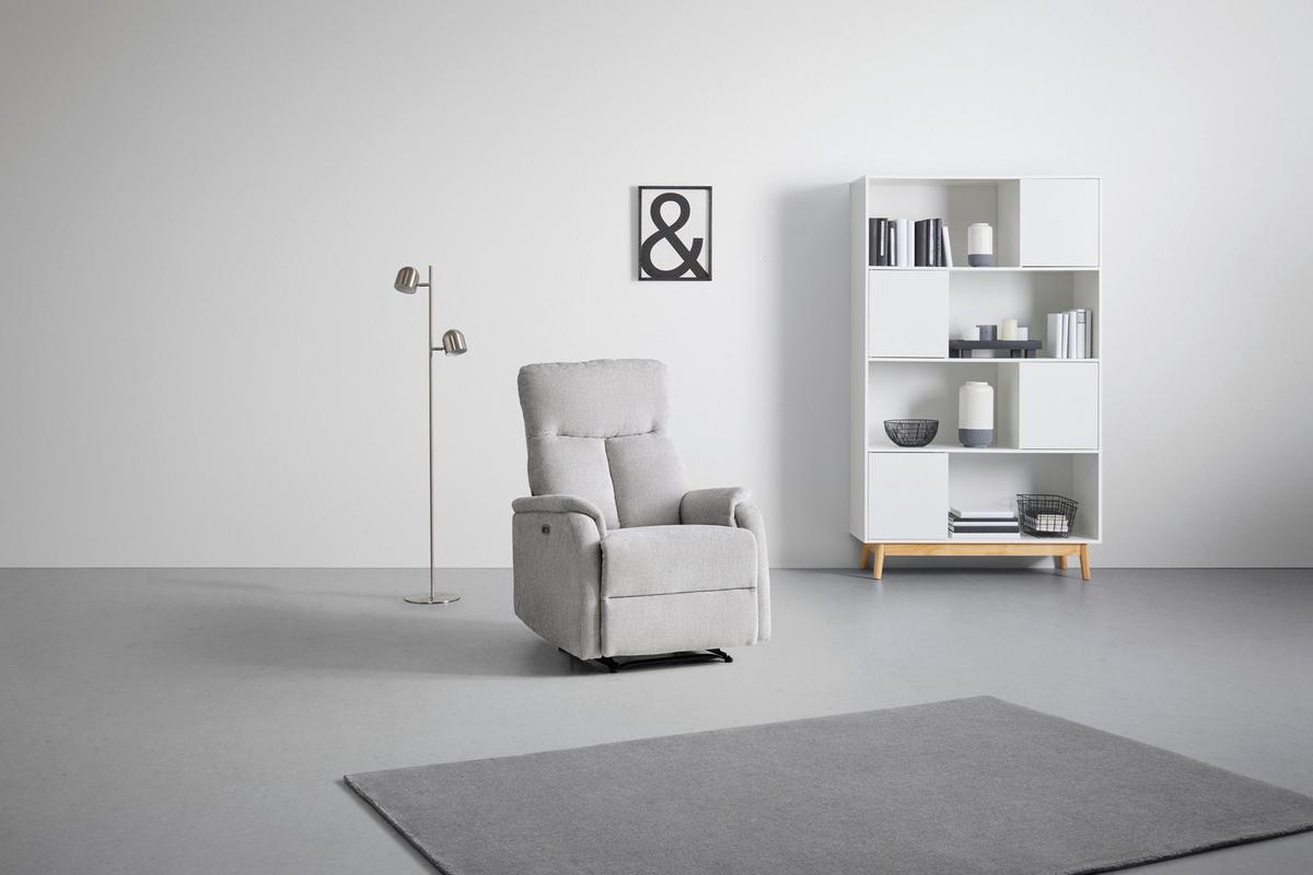 Relaxsessel Johnsy Hellgrau - Hellgrau/Schwarz, MODERN, Textil/Metall (75/106/91cm) - Mömax