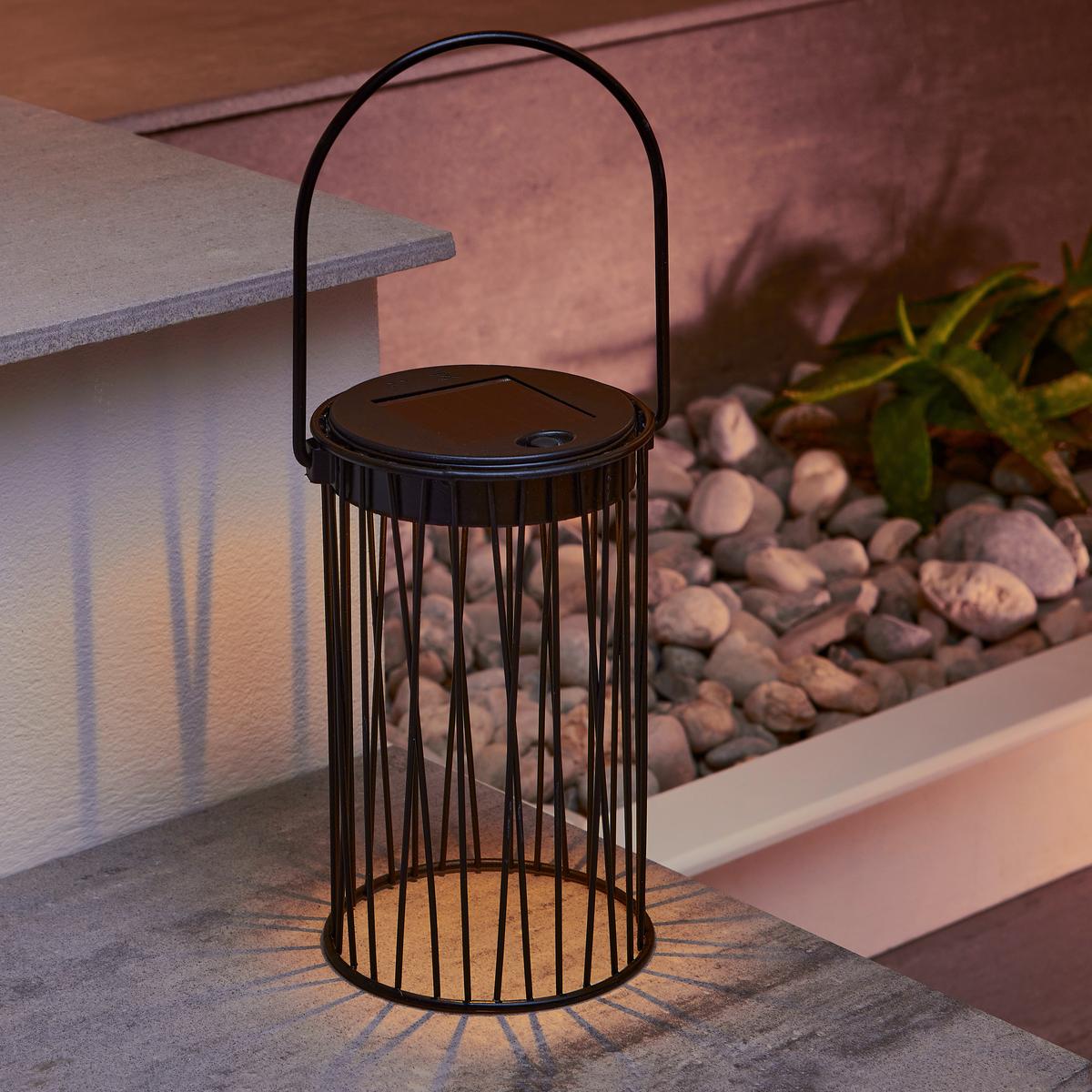 Szolárlámpa Levi - fekete, Modern, műanyag/fém (10/15,8-27cm) - Modern Living