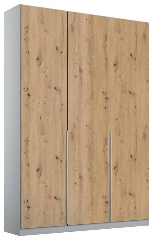 Dulap cu uși rotative ALABAMA - gri deschis/stejar Artisan, Modern, material pe bază de lemn (136/229/54cm)