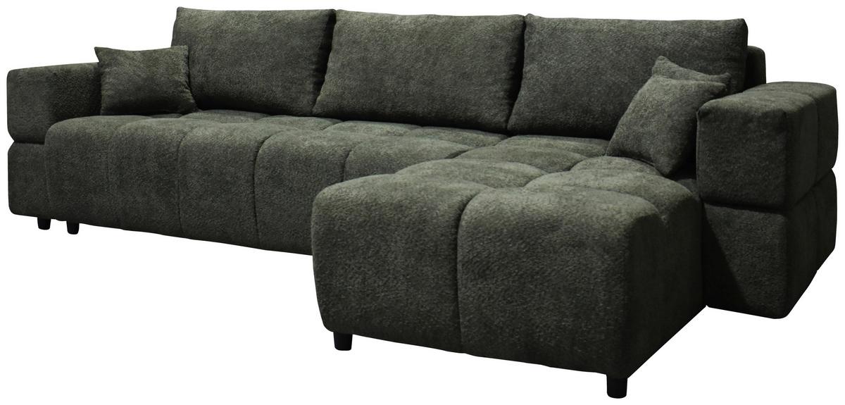 Kutna Garnitura Gabby - tamno zelena/crna, Moderno, drvni materijal/drvo (294/86/173cm)