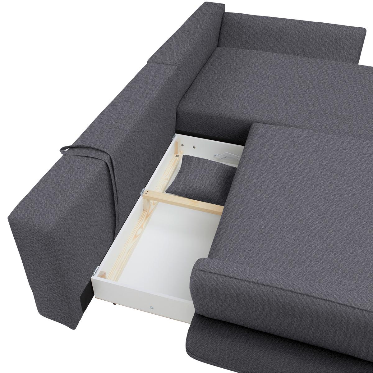 Kutna Garnitura Monte - tamno plava/prirodne boje, Romantično / ladanjski, tekstil/drvo (283/181cm) - Premium Living
