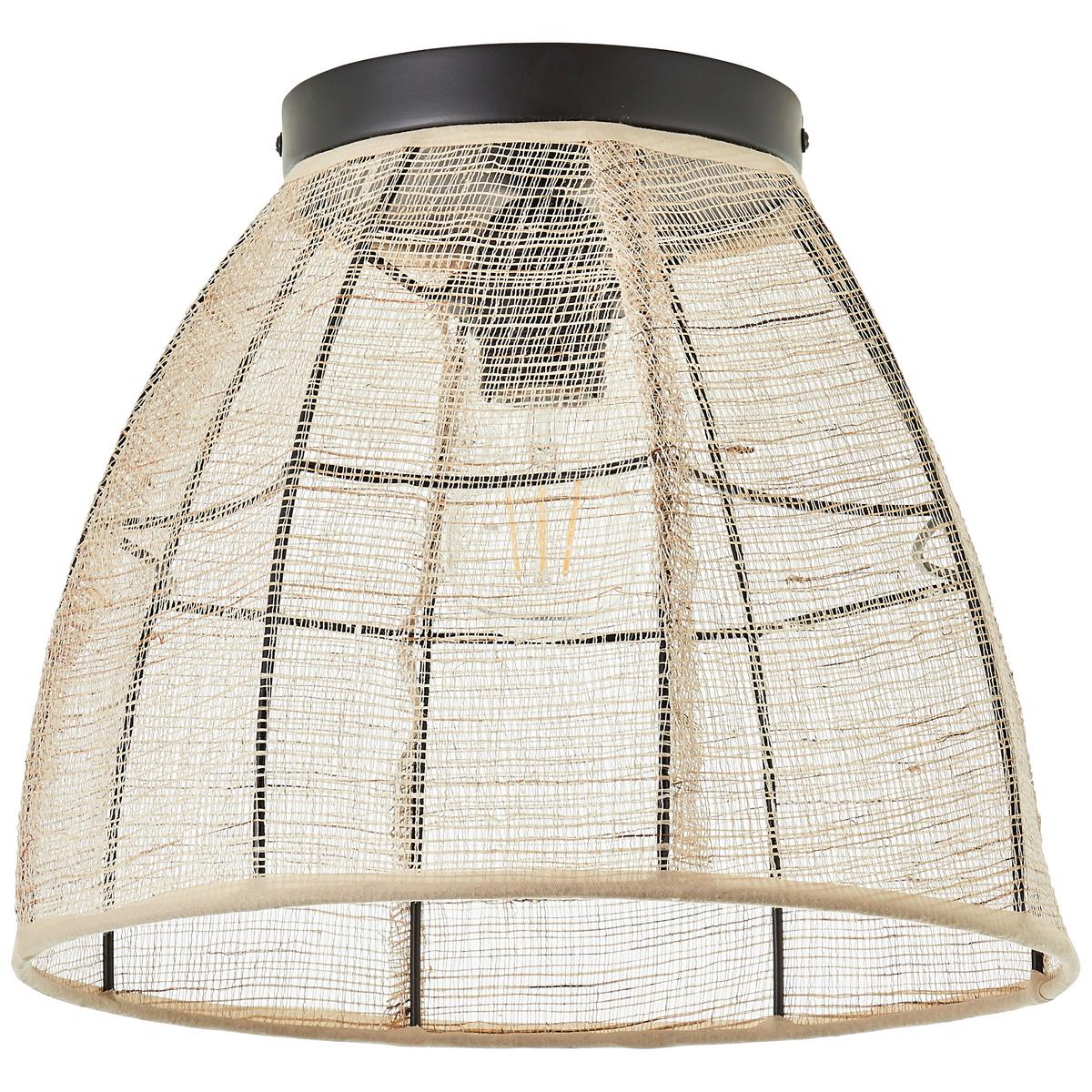 Deckenleuchte Tanah Naturfarben/Schwarz max.42Watt - Schwarz/Naturfarben, KONVENTIONELL, Textil/Metall (32/25cm) - Brilliant