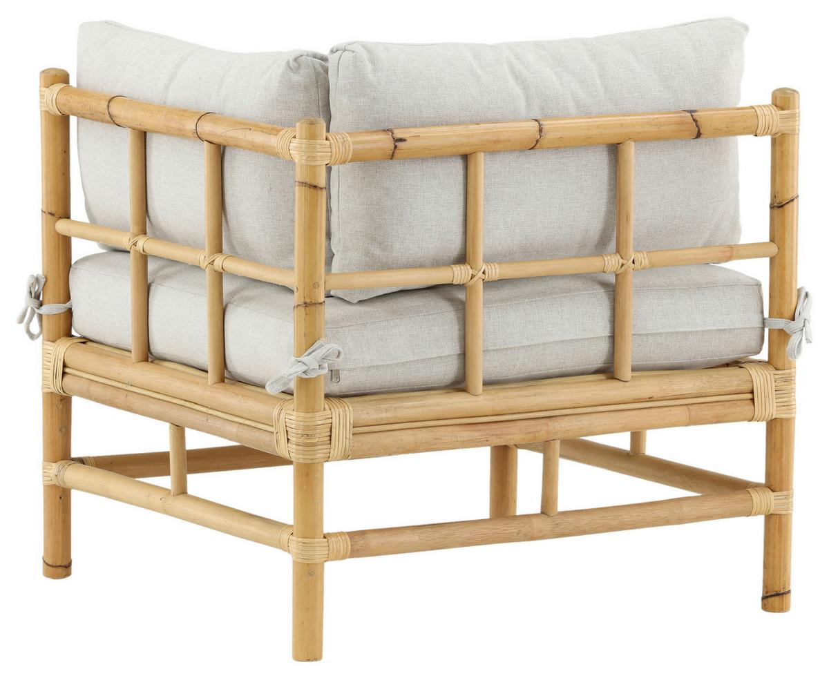 Loungeeckteil Cane Bambus Rattan ca. 75x70 cm - Hellbraun, KONVENTIONELL, Holz/Textil (75/70/74cm) - Gardenson