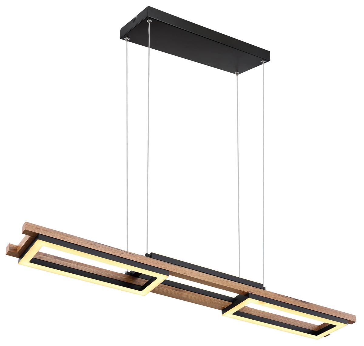 Viseča Led-svetilka Lila, S Sijalko - črna/temno rjava, Design, kovina/umetna masa (100/14/120cm) - Globo