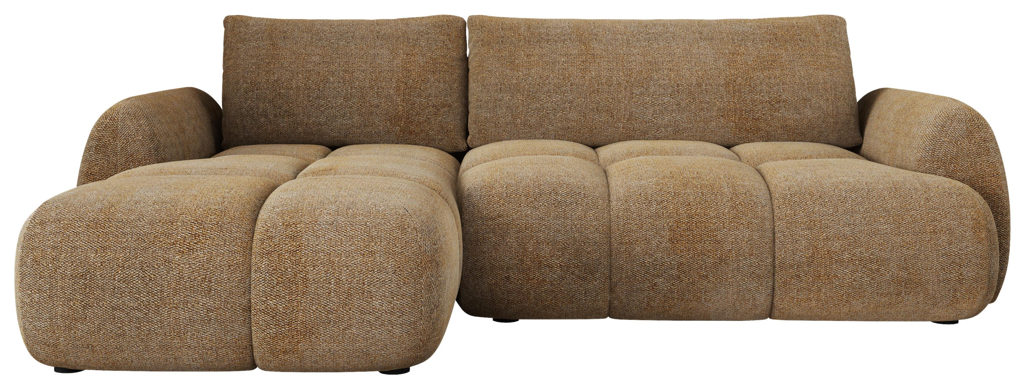 Sarokkanapé Wind - aranybarna/barna, Modern, textil (183/68-82/273cm) - Premium Living