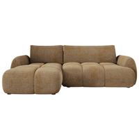 Sarokkanapé Wind - aranybarna/barna, Modern, textil (183/68-82/273cm) - Premium Living